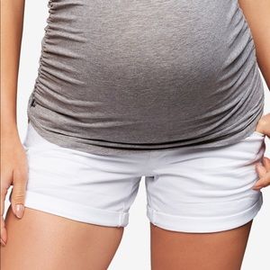 Luxe Essentials White Maternity Shorts
